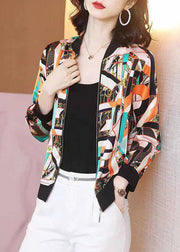 French O-Neck Print Chiffon Sunscreen Coat Summer