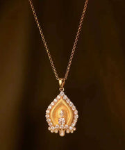 Gold Sterling Silver Overgild Zircon Pendant Necklace