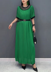 Green Lace Patchwork Hollow Out Maxi Dresses Summer