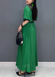 Green Lace Patchwork Hollow Out Maxi Dresses Summer