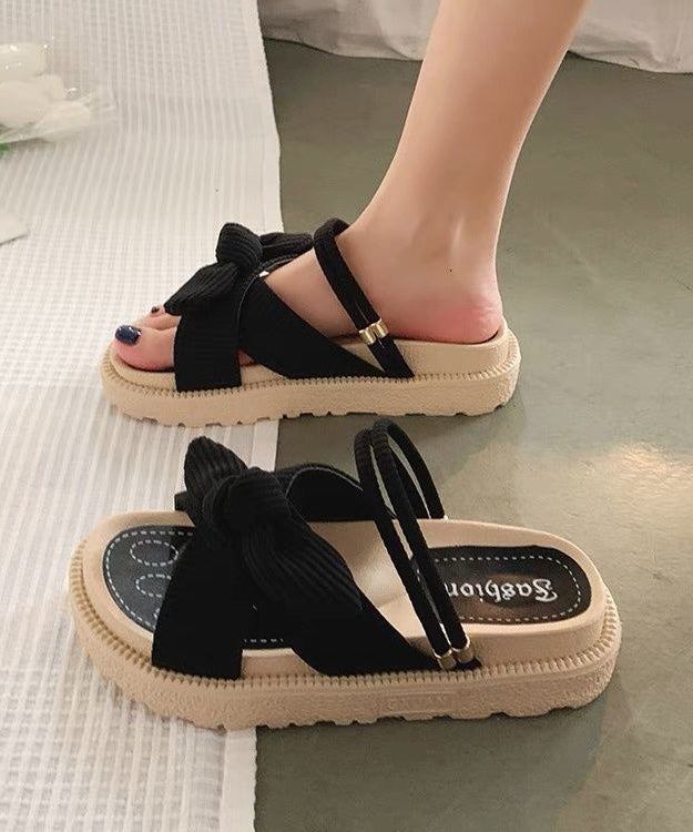 Green Platform Women Stylish Splicing Slide Sandals Peep Toe