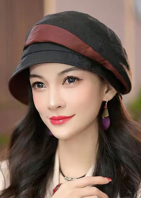 Handmade Boutique Elegant Black Silk Beret Hat