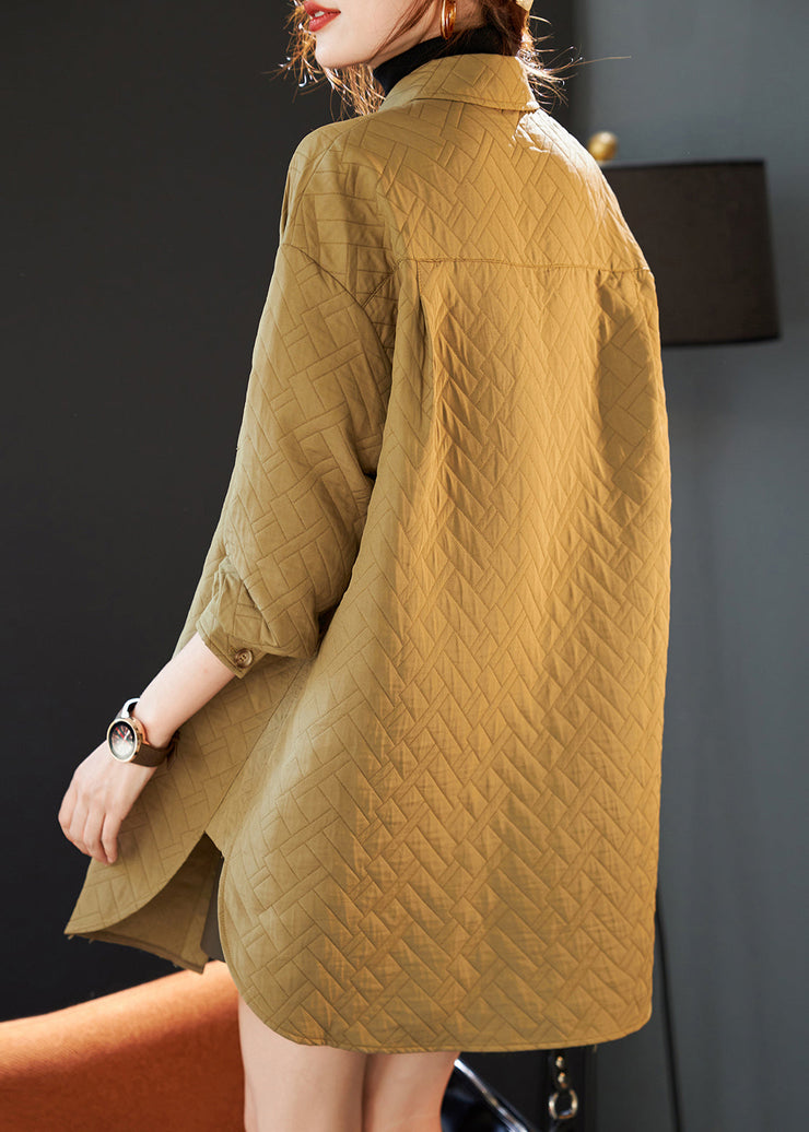 Handmade Khaki Oversized Side Open Spandex Coats Spring