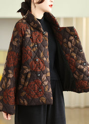 Handmade Mulberry Pockets Print Parka Winter