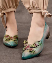 Handmade Original Butterfly Pointed Shallow Cut Single Shoe