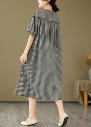 Handmade Plaid Ruffled Patchwork Party Maxi Dress Summer