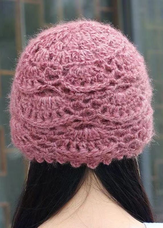 Handmade Purple Autumn Winter Knit Bonnie Hat