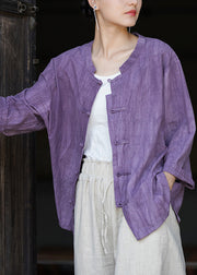 Handmade Purple Button Side Open Long Sleeve