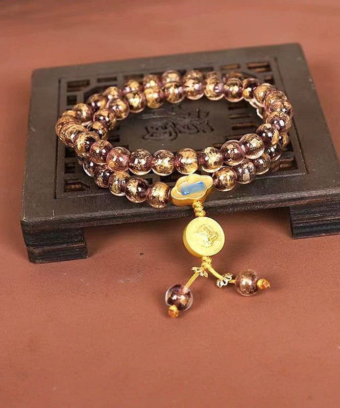 Handmade Red Coloured Glaze Buddha Beads Charm Bracelet