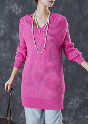 Handmade Rose V Neck Silm Fit Knit Dress Winter