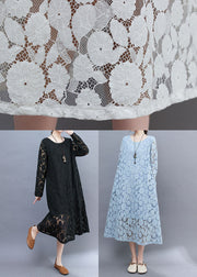 Handmade Sky Blue Oversized Lace Holiday Dress Summer