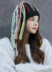 Hip Hop Style Beige Dirty Braid Wig One Piece Hand Knit Bonnie Hat