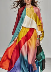 Italian Colorblock  Silk dress Dress Summer