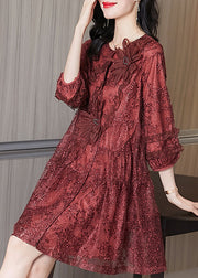 Italian Mulberry Ruffled Embroideried Patchwork Tulle Dresses Fall