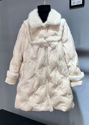 Italian Yellow Mink Hair Patchwork Duck Down Down Coat Winter