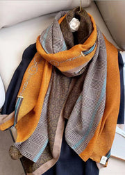 Italian Yellow Print Fashion Versatile Cotton Scarf