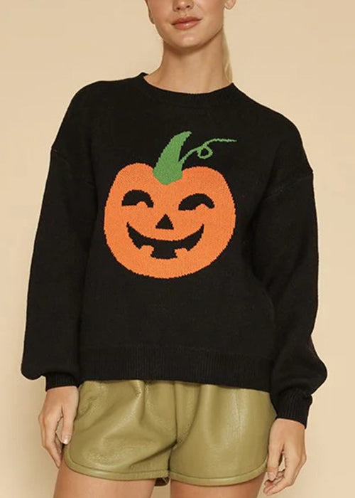 Jacquard Pumpkin Cozy Patchwork Knit Sweaters Fall