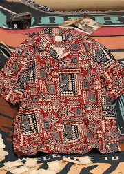 Japanese Cuban Collar Shirt For Men In Hawaii Summer