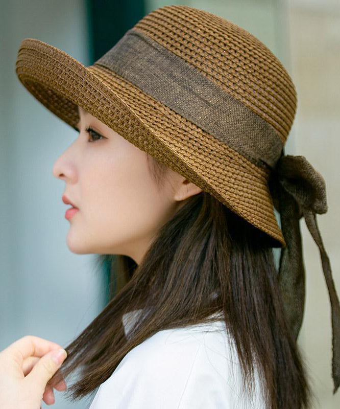 Japanese Dark Coffee Breathable And Versatile Beach Sun Hat