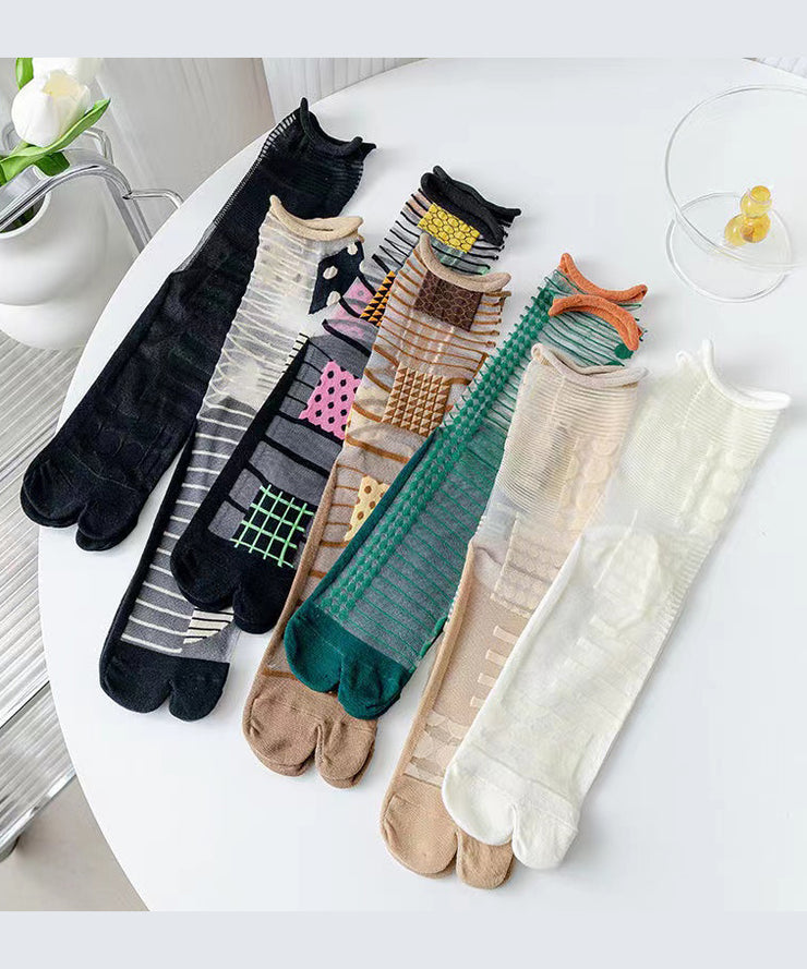 Japanese Split Toe Summer Sheer Mesh Mid Length Socks