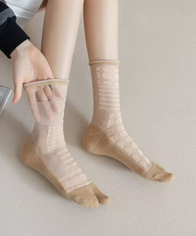 Japanese Split Toe Summer Sheer Mesh Mid Length Socks