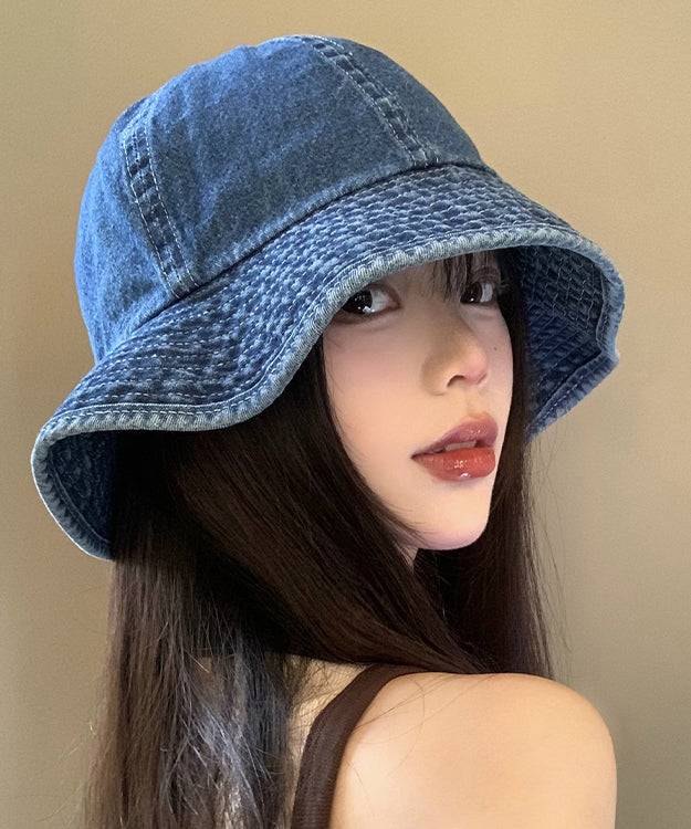 Japanese Style Versatile Deep Blue Denim Bucket Hat