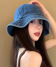 Japanese Style Versatile Deep Blue Denim Bucket Hat