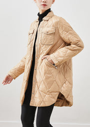 Khaki Duck Down Canada Goose Jacket Peter Pan Collar Winter