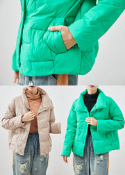 Khaki Duck Down Puffers Jackets Oversized Thick Winter