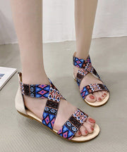 Khaki Sandals Cotton Fabric Stylish Splicing Sandals