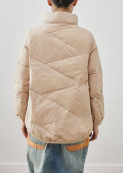 Khaki Warm Duck Down Winter Coats Zip Up Winter