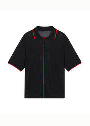 Korean Men's Loose Thin Mesh Short Sleeved Shirt