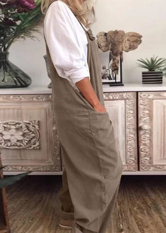 Cozy Khaki Jumpsuits Overalls Women