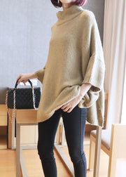 Light Green Oversized Knit Pullover High Neck Spring