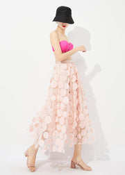 Light Pink Tulle A Line Skirt Oversized Summer