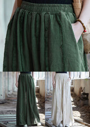 Linen Solid Pockets Linen Wide Leg Pants High Waist