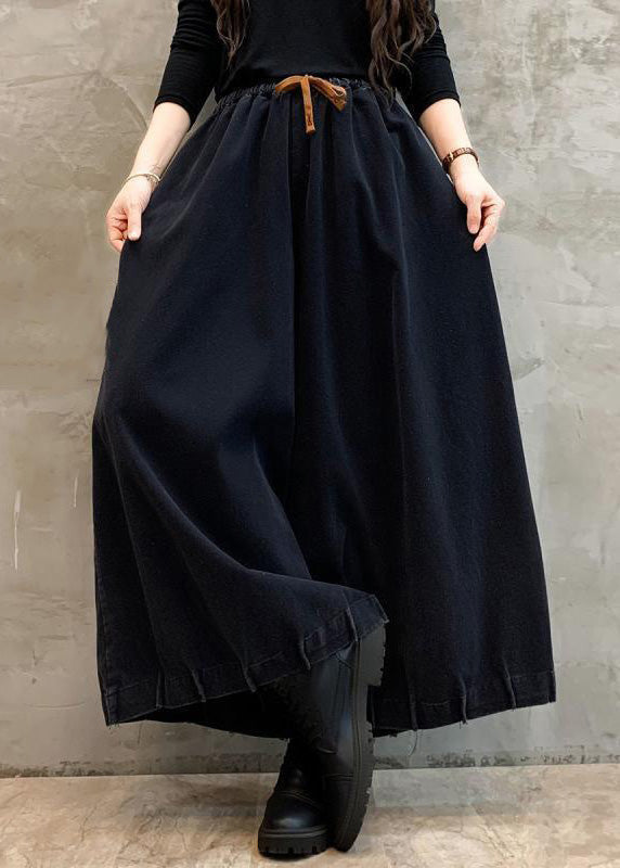 Loose Black Pockets High Waist Cotton Pants High Waist