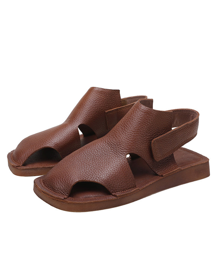 Loose Brown Splicing Hollow Out Platform Water Sandals