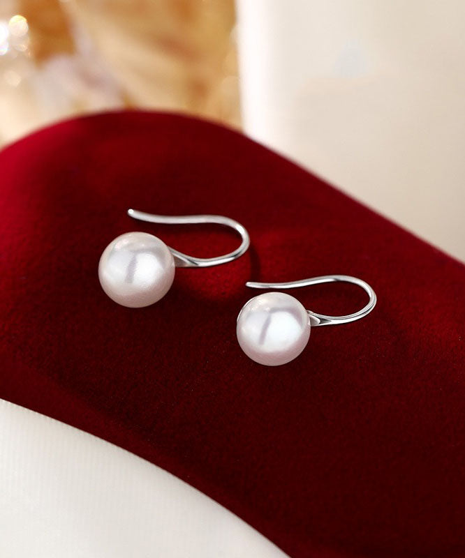 Loose Silk Sterling Silver Pearl Hoop Earrings