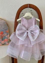 Lovely Pink O-Neck Patchwork Layered Tulle Kids Girls Dress Summer