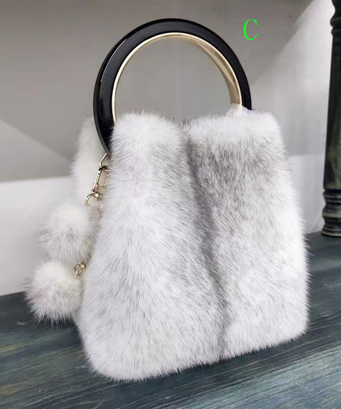 Minimally Designed Boutique Mink Fur Tote Bag