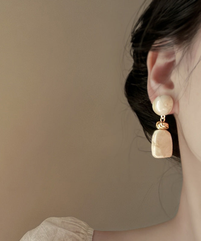 Modern Coffee Acrylic Alloy Resin Drop Earrings