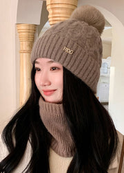 Modern Coffee Thick Fleece Knitted Cotton Bonnie Hat