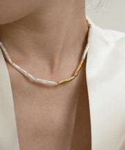 Modern Colorblock Alloy Pearl Princess Necklace