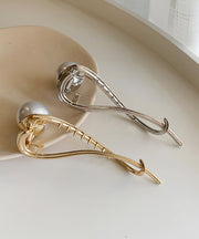 Modern Gold Copper Alloy Pearl Hairpin