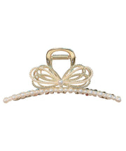 Modern Gold Metal Alloy Pearl Bow Hairpin