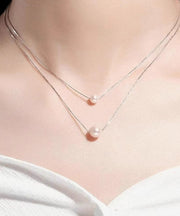 Modern Gold Sterling Silver Overgild Pearl Necklace