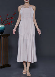 Modern Light Pink Silm Fit Silk Dresses Two Piece Set Summer