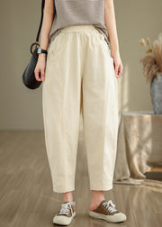 Modern Milk White Oversized Cotton Harem Pants Fall