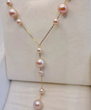 Modern Pink Alloy Sky Star Jade Pendant Necklace